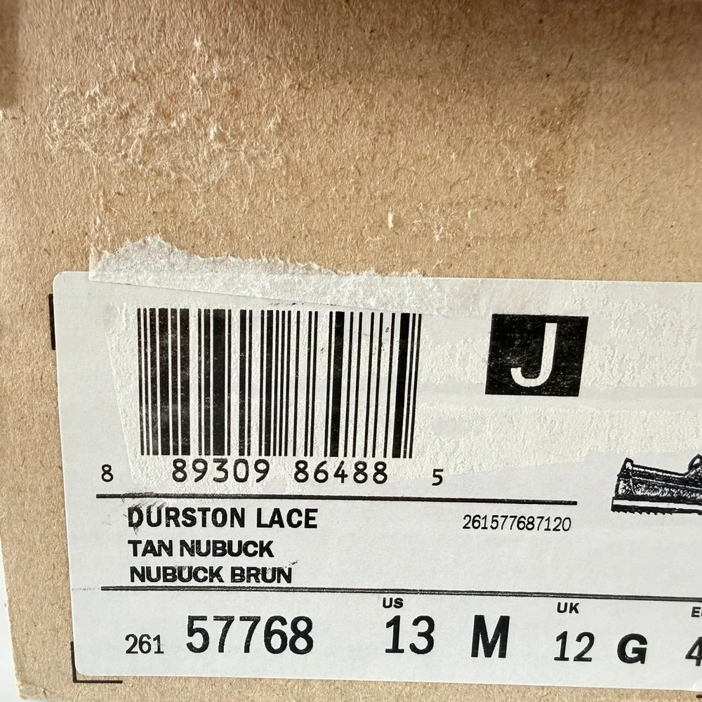 Clarks‎ Durston Lace Tan Nubuck Men's Shoes Size 13 M New with Box